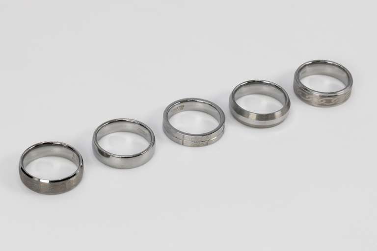 Lot of 5 Size 14 Tungsten Carbide Rings in Various Styles