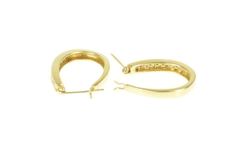 14K Yellow Gold 0.50 Ctw Diamond Classic Statement Hoop Earrings