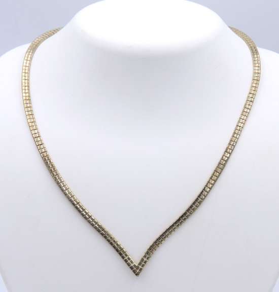 Vintage Italian 925 Sterling silver V Necklace