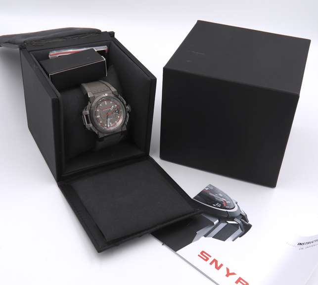 Snyper Two Silver and Red Rubber Strap Automatic 48mm Watch
