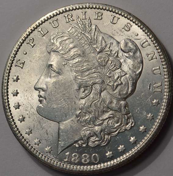 1880-S Flashy Morgan Silver Dollar Brilliant Uncirculated.