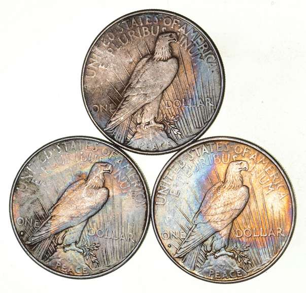 Lot (3) 1934-D Peace Silver Dollars - Beautiful Tone