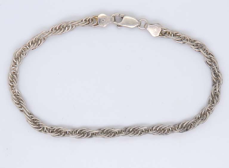 Vintage 925 Sterling Silver Rope Bracelet