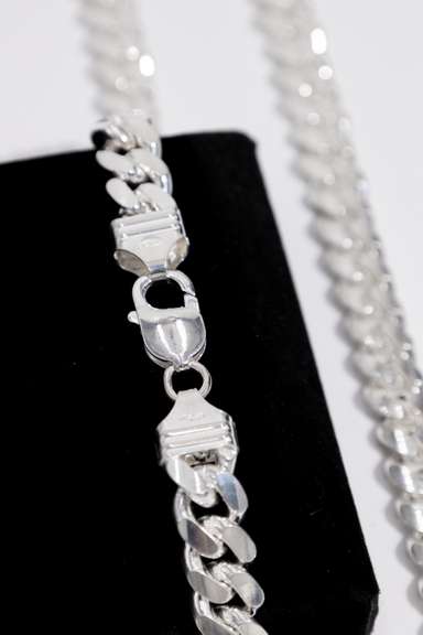 Italian Sterling Silver 10mm Miami Cuban Link Chain 24 Inch