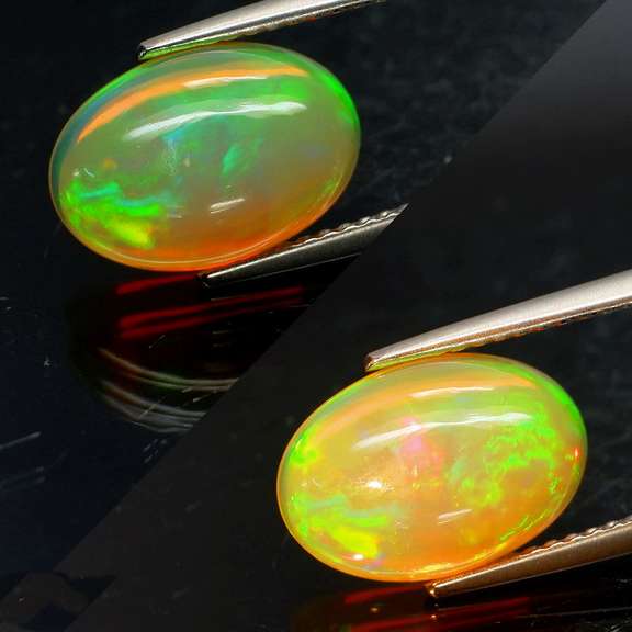 Glowing! 2.82ct full cover floral pattern Jelly Opal