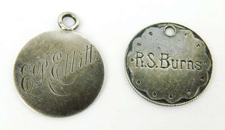 2 1800's Canadian Silver Coin Love Tokens