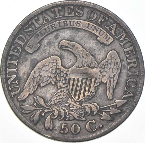 1827 Capped Bust Half Dollar Cureled 2 140a - R4+ Counter Punched "P"