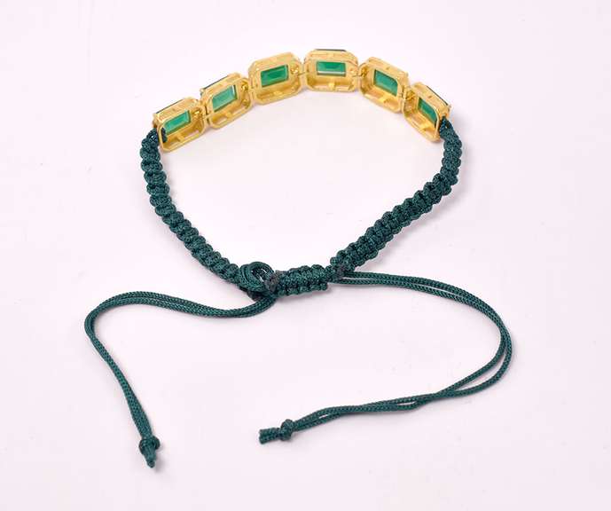 Gorgeous 17.68CTW Emerald Rope Bracelet in Gold Plated Sterling Silver