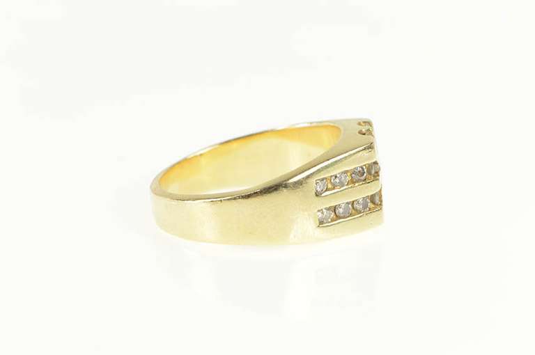 14K Yellow Gold 1.32 Ctw Diamond Rising Sun Men's Wedding Ring