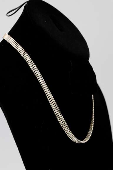 Italian .925 Sterling Silver 7.1mm Four Stranded Bead 18 Inches