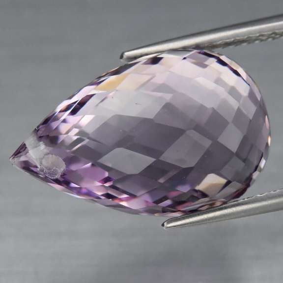 Stunning drilled 10.62ct briolette cut Amethyst