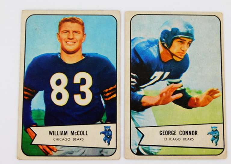 2 Bears 1954 Topps Football Cards