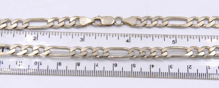 Vintage Italian 925 Sterling Silver Figaro Necklace
