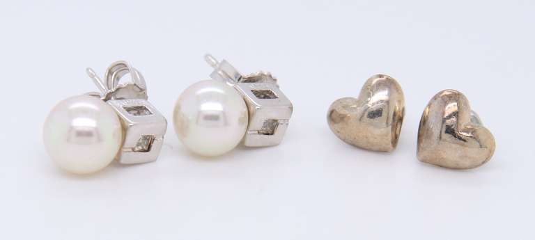 Lot of 2 Vintage 925 Sterling Silver Earrings