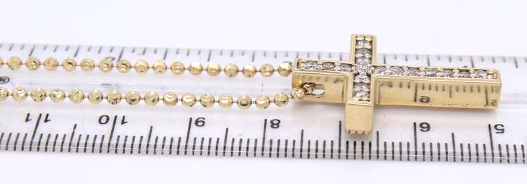 Dreamy Yellow Gold Diamond Cross Pendant on Chain