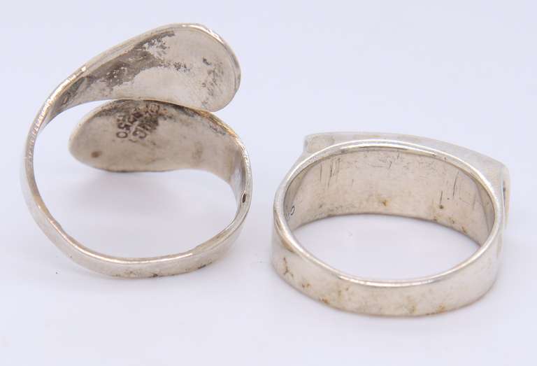 Group Lot of 2 Vintage 925 Sterling Silver Rings