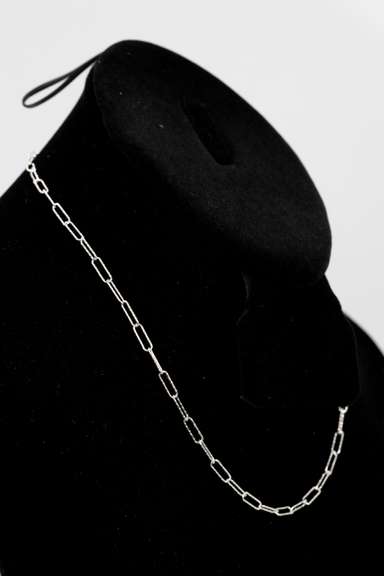 .925 Sterling Silver 3mm Diamond Cut Paperclip Chain 16 Inches