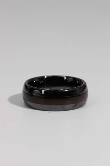 8mm Ceramic Wedding Band w/ Stripe Size 9