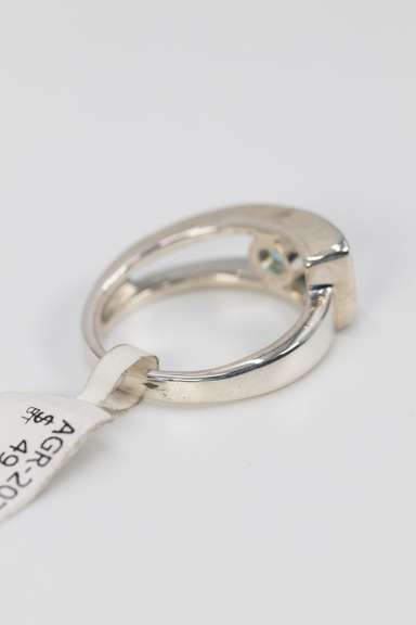 .925 Sterling Silver Ring Blue Topaz Gemstone Ring Size 9