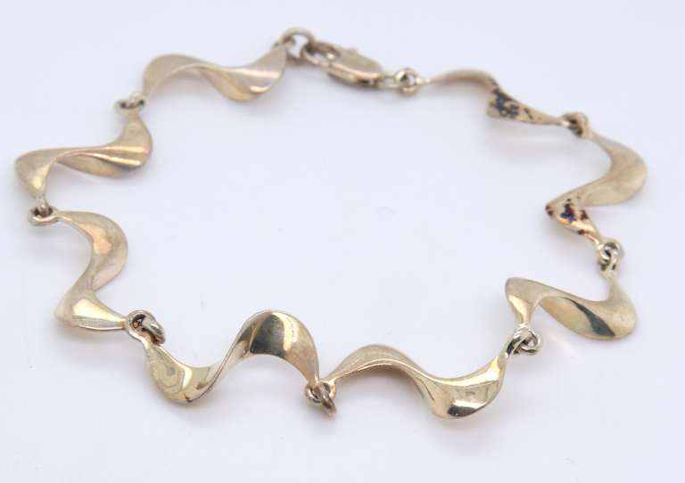 Vintage 925 Sterling Silver Crooked Bracelet