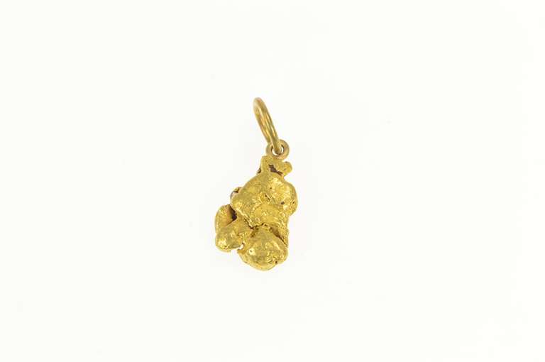 22K Yellow Gold Abstract Raw Natural Cluster Nugget Charm/Pendant