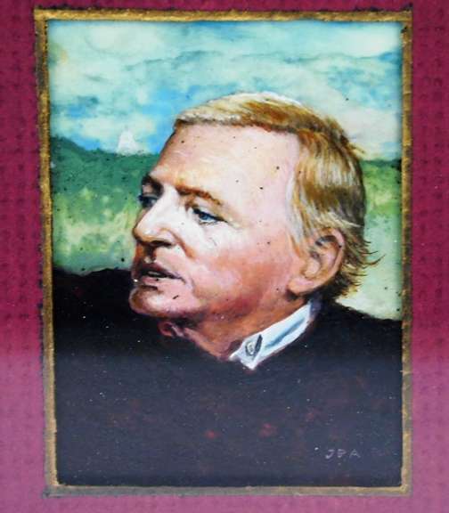 Miniature Watercolor William R. Buckley, Conservative