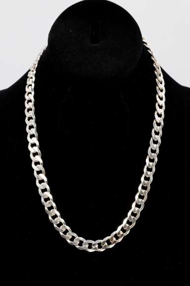 Italian .925 Sterling Silver 9mm Curb Link Chain 20 Inches