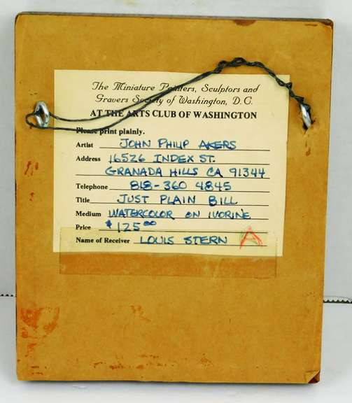 Miniature Watercolor William R. Buckley, Conservative