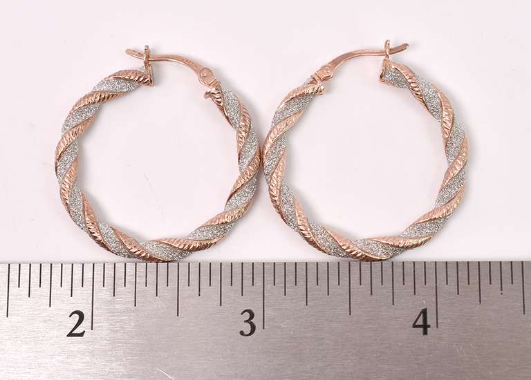 Dazzling Two Tone Vermeil Hoop Earrings