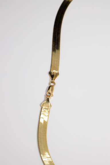10K Yellow Gold 7mm Herringbone Chain 18"