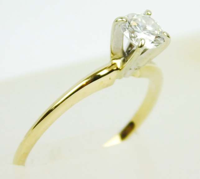 14K VS Quality .50 CT Diamond Solitaire Ring, 6.25
