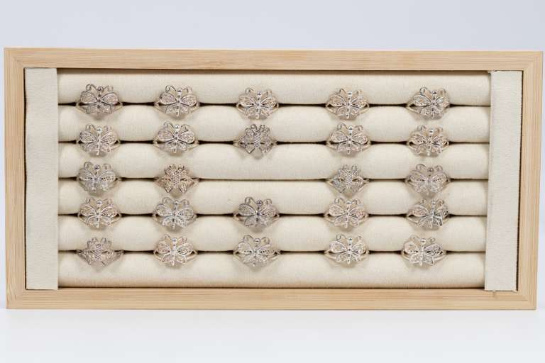 Lot of 24 Butterfly Rings - Sterling Silver - Various Ring Sizes