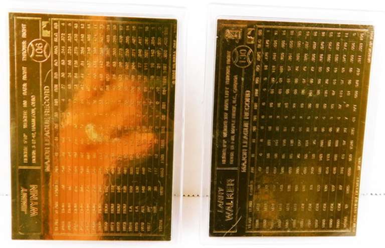 2 - 22KT Gold Foil Baseball Cards