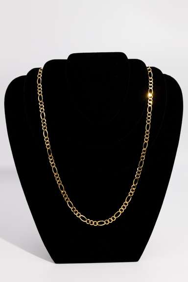 14K Yellow Gold 6mm Figaro Link Chain 24 Inch
