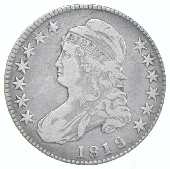 1819/8 Capped Bust Half Dollar - (103a) VEDS - R4+ - Large 9