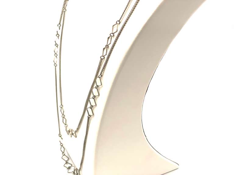 Ladies 2-Tiered Layered Angular Necklace