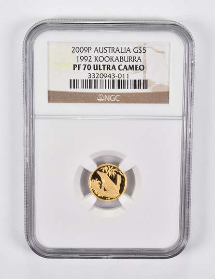 PF70 UCAM 2009-P Australia $5 Gold 1992 Kookaburra NGC