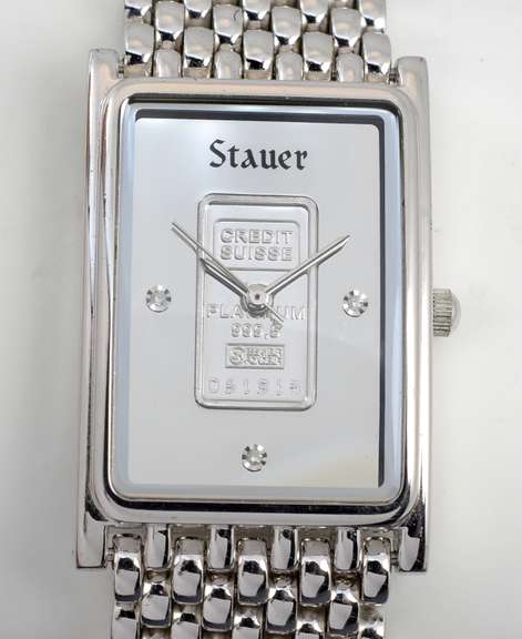 Platinum Ingot Men's Stauer Quartz Watch