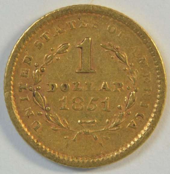 Collectible circulated 1851 US Type One $1 Gold Piece