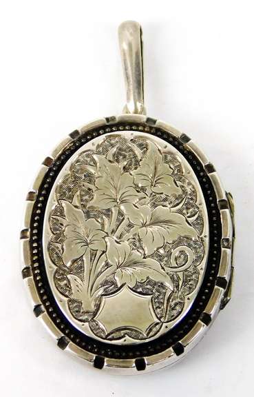 Antique English Aesthetic Large Sterling Locket