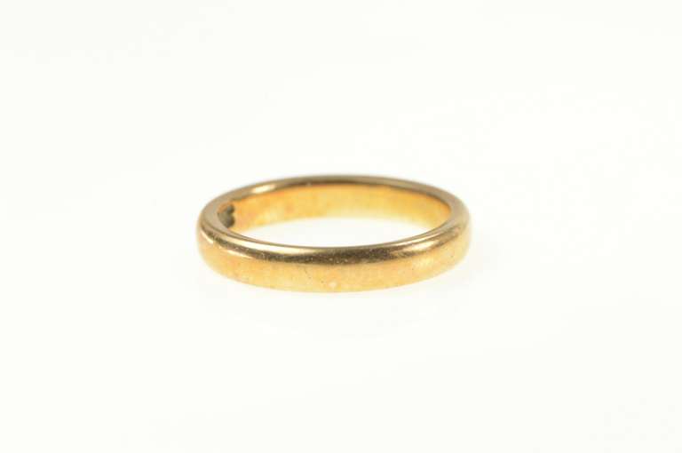 14K Yellow Gold Victorian 3.5mm Classic Wedding Band Ring