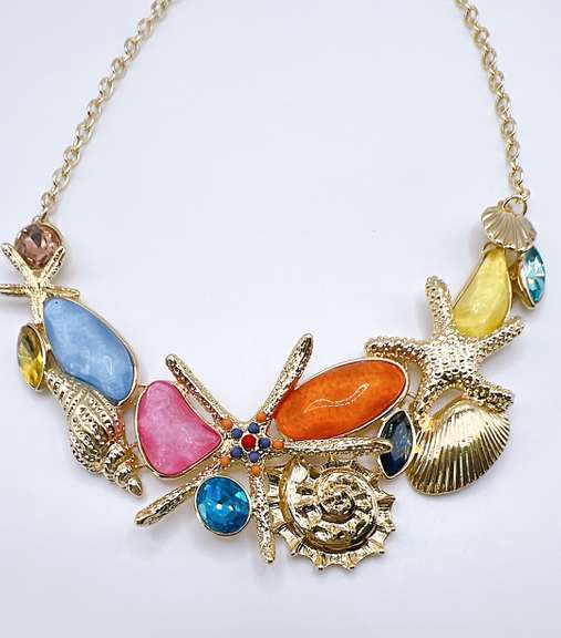 14kt Gold Plated Gemstone Necklace