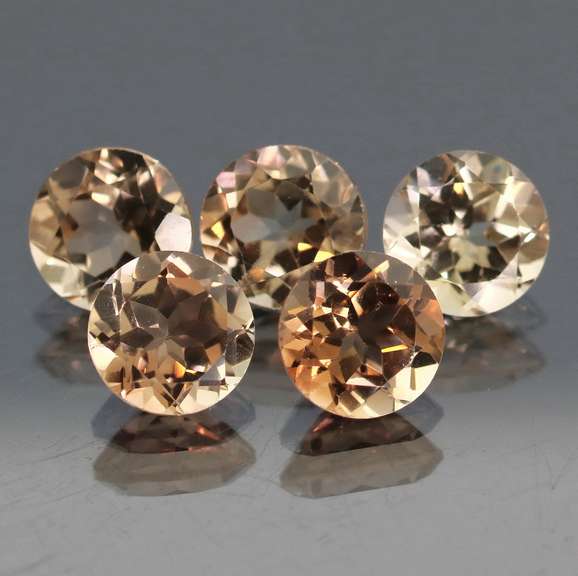 Matched! 5 piece 12.35ct full fire Imperial Topaz set
