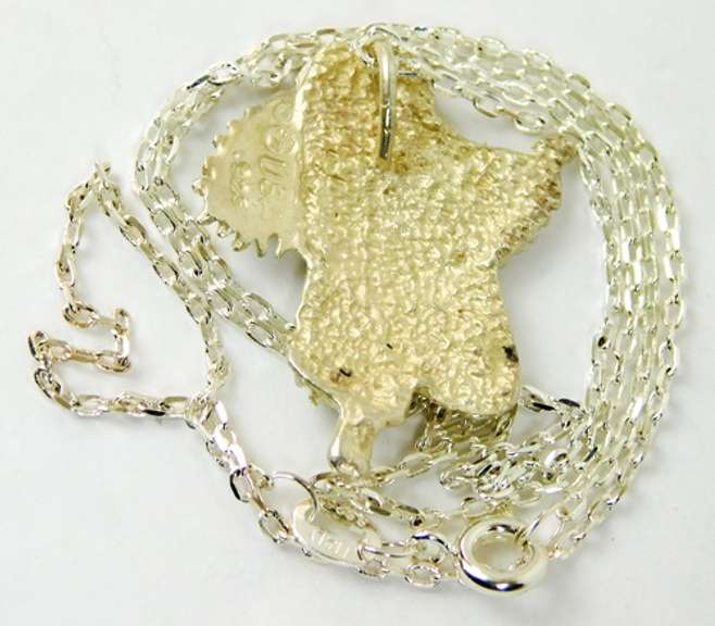 Sterling Diamond Cut Western Saddle Pendant & Chain
