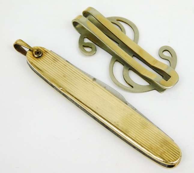 Vintage 12K Gold Filled Pocket Knife & Money Clip