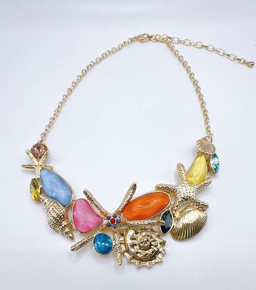 14kt Gold Plated Gemstone Necklace