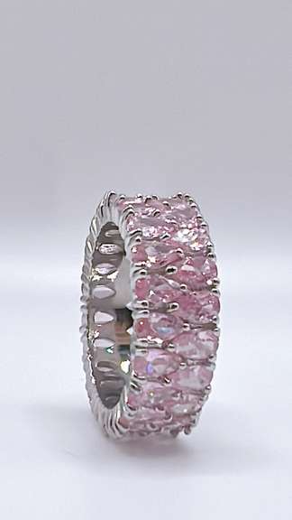 Gorgeous Pink Sapphire Eternity Band