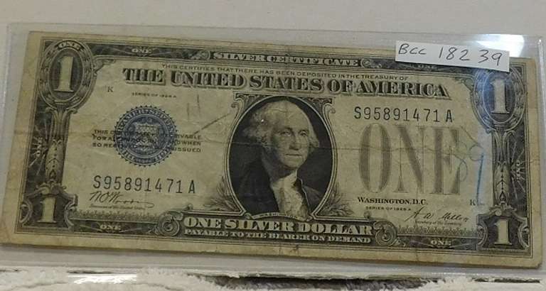 1928-A  $1. Silver Cert,circ, First yr small.