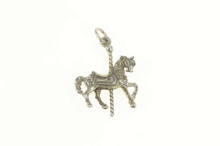 Sterling Silver 3D Carousel Horse Carnival Charm/Pendant