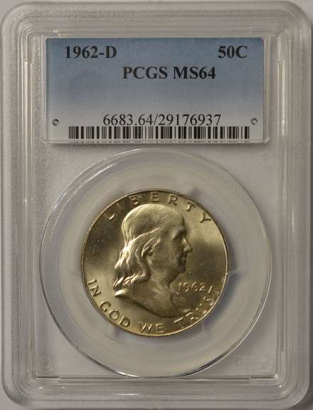 1962-D Franklin Half Dollar PCGS MS64